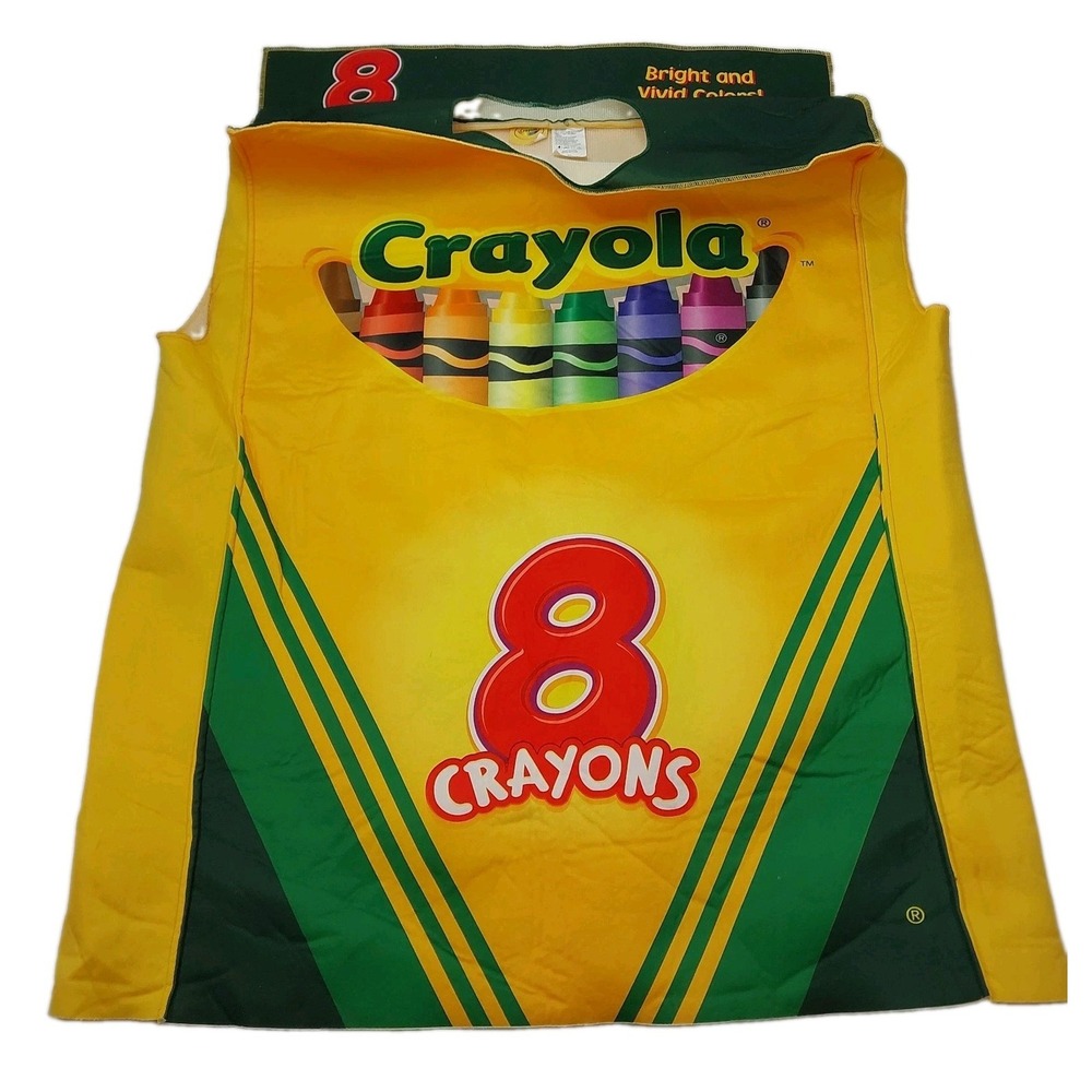 Crayola 8 Count Crayon Box Costume Adult OSFM Halloween Dress Up